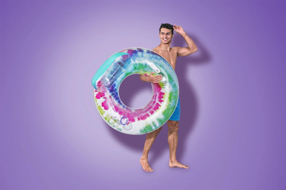 Nafukovací kruh/kreslo s úchytmi Tie Dye 118 x 117 cm Bestway
