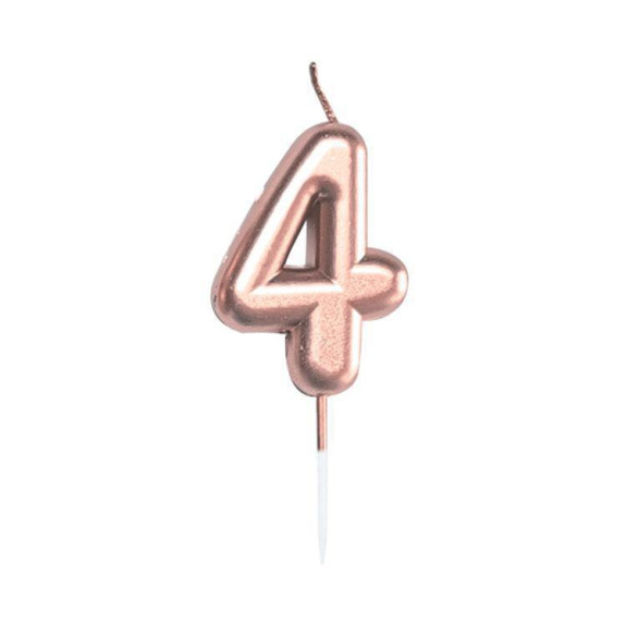 Sviečka tortová rose gold 5 cm
