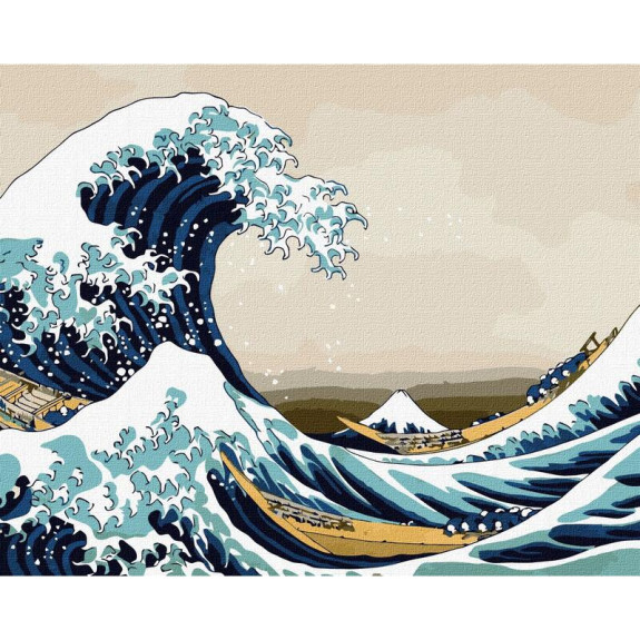 Maľovanie podľa čísel - Veľká vlna v Kanagawe ©Katsushika Hokusai 40 x 50 cm