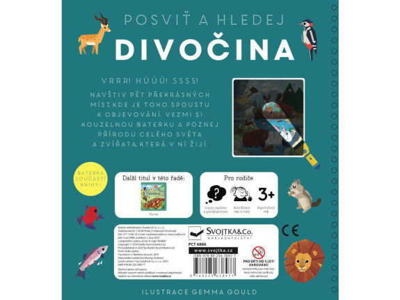 Posvieť a hľadaj Divočina Kniha s kúzelnou baterkou