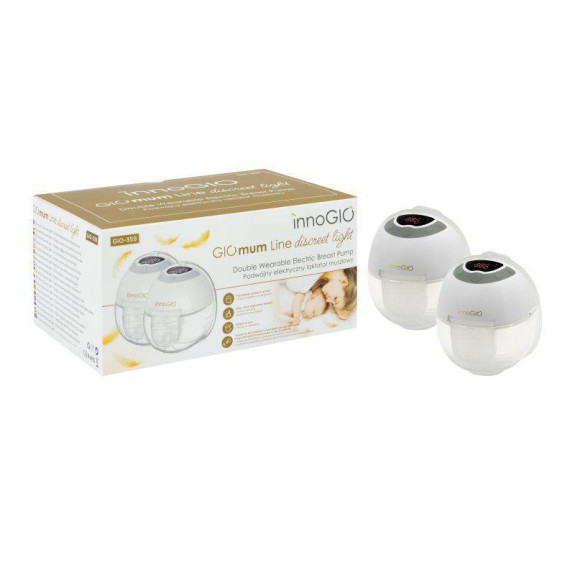 Prenosná elektrická odsávačka materského mlieka GIOmum Line Discreet Light Double innoGIO