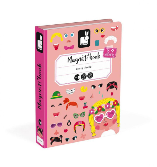 Magnetibook Zábavné tváre dievčatá Janod