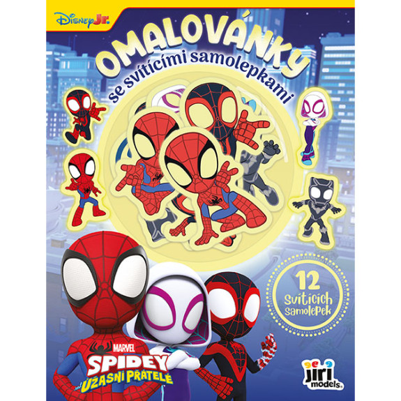 Omaľovánky so svietiacimi samolepkami Spidey