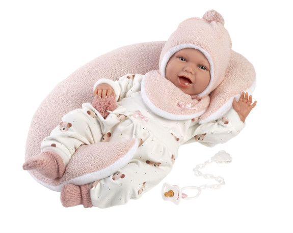 New born realistická bábika bábätko so zvukmi a mäkkým látkovým telom - 42 cm Llorens