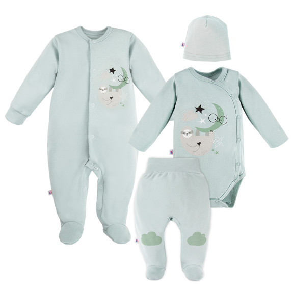 Dojčenský set do pôrodnice Mellow 4dielny mint Eevi