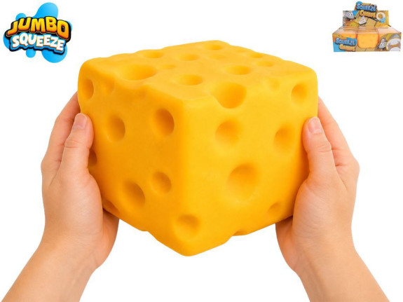 Mega Squeeze Jumbo strečový syr 10 cm 380 g - mačkacia antistresová hračka