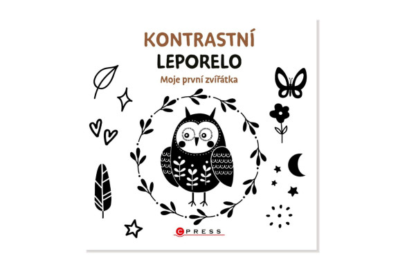 Knižka Kontrastné leporelo Moje prvé zvieratká 15,5 x 15 cm 0 m+