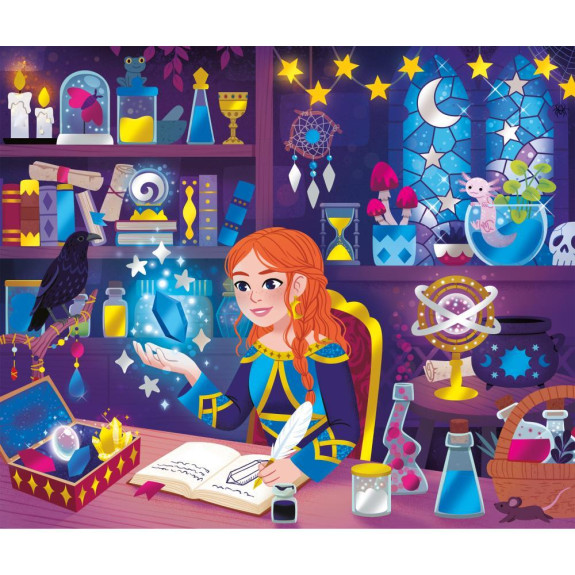 Kreatívna sada Atelier Mini Trblietavé obrázky Magická škola Janod
