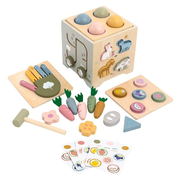 Drevené centrum aktivít Montessori Baby Mix