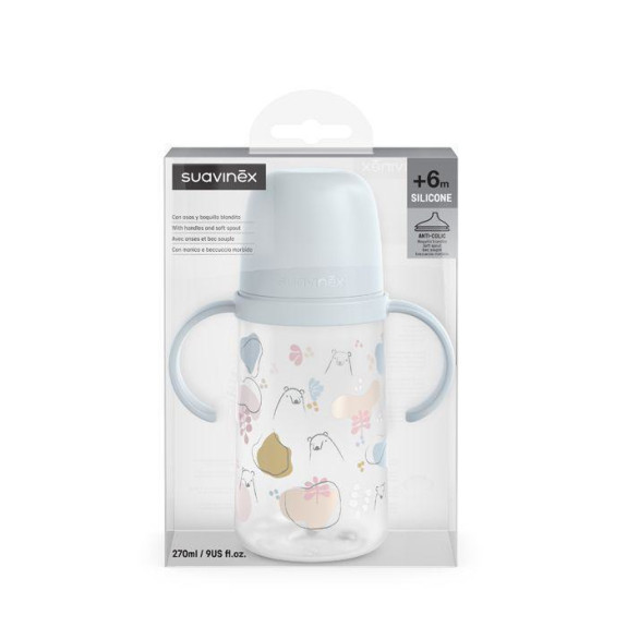 Fľaša s uškami Bear 270 ml Suavinex