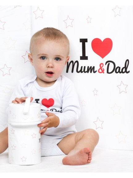 Body s potlačou New Baby I love Mum and Dad