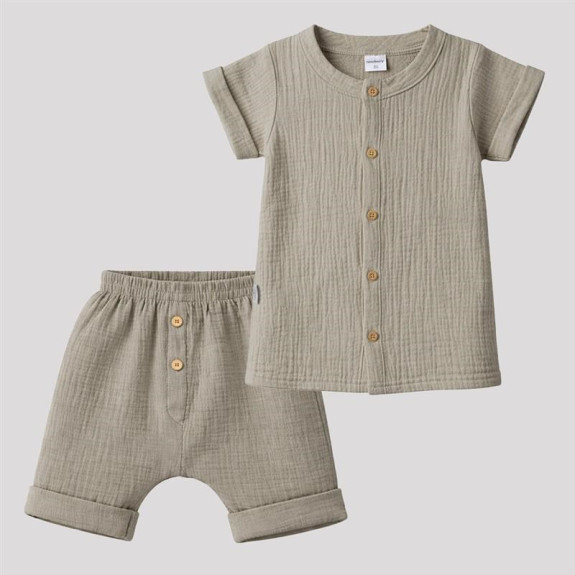 Dojčenská mušelínová košeľa s kraťasmi linen New Baby