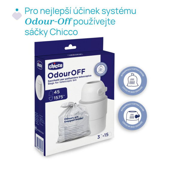 Kôš na plienky teleskopický Odour Off na odstránenie zápachu Chicco
