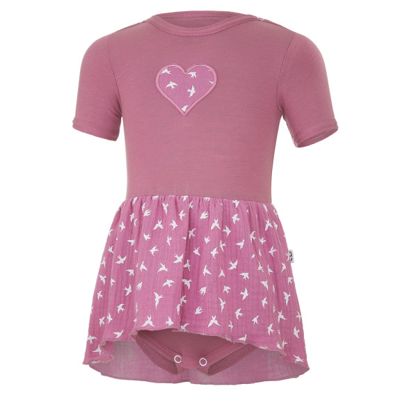 Body šaty tenké KR Outlast UPF 50+ tm.staroružové lastovičky Little Angel