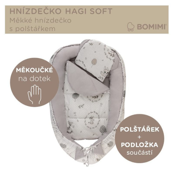 Hniezdočko Hagi s vankúšikom soft Bomimi