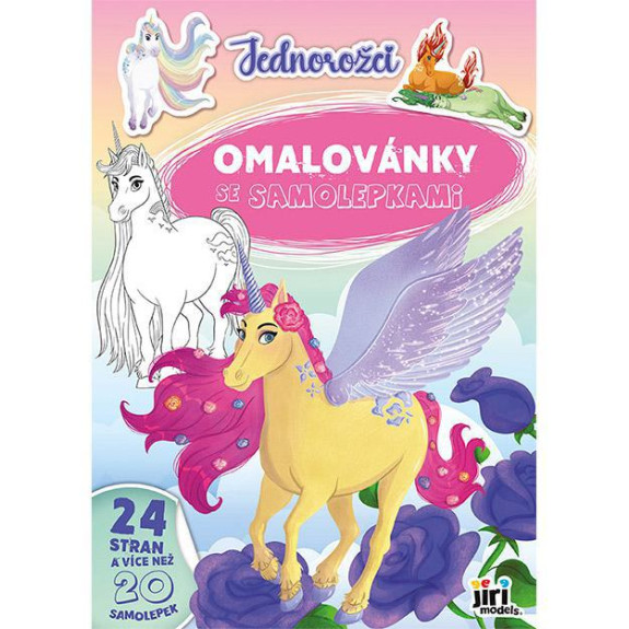 Omaľovánky A4 so samolepkami Jednorožce