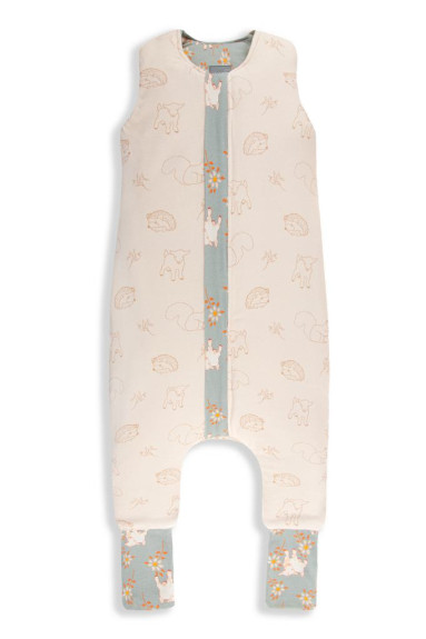 Celoročný spací vak s nohavicami Vintage Animals Sleepee Sky Blue/Cream