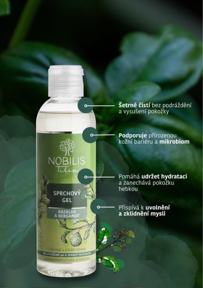 Sprchový gél Bazalka a bergamot 500 ml Nobilis Tilia