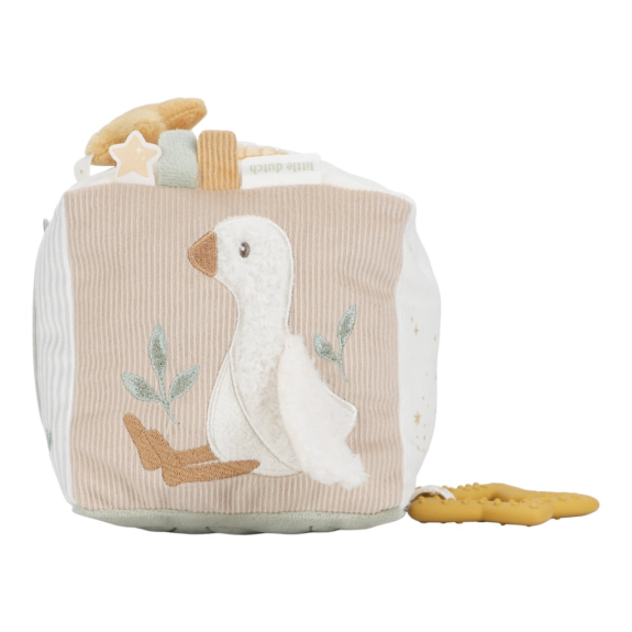 Kocka textilná s aktivitami Newborn Naturals Little Dutch