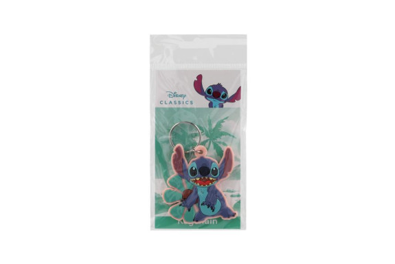 Prívesok na kľúče Lilo & Stitch gumový 6 cm s kvetinou