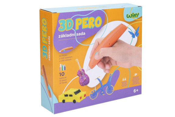 3D pero oranžové základná sada 10 náplní 10 šablón Wiky