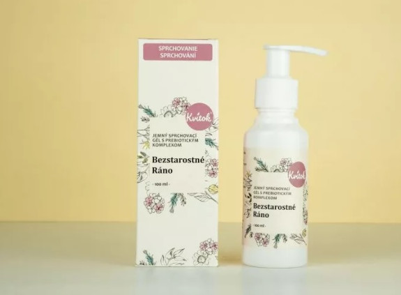 Jemný sprchový gél s prebiotickým komplexom Bezstarostné ráno 100 ml Kvitok