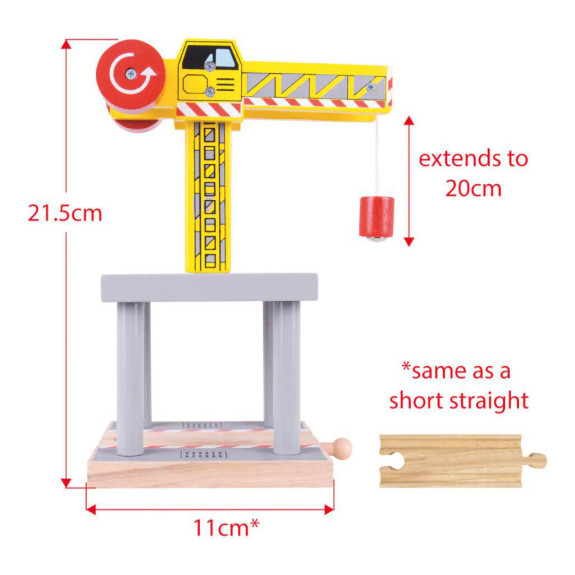 Veľký žeriav žltý Bigjigs Rail