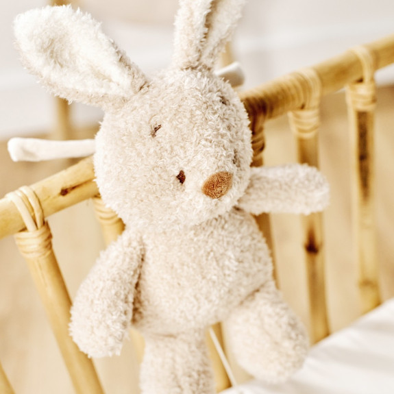 Hračka plyšová hudobná Teddy zajačik Nattou 24 cm, 0 m+