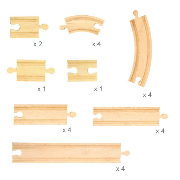 Drevené koľaje set 24 dielov Bigjigs Rail