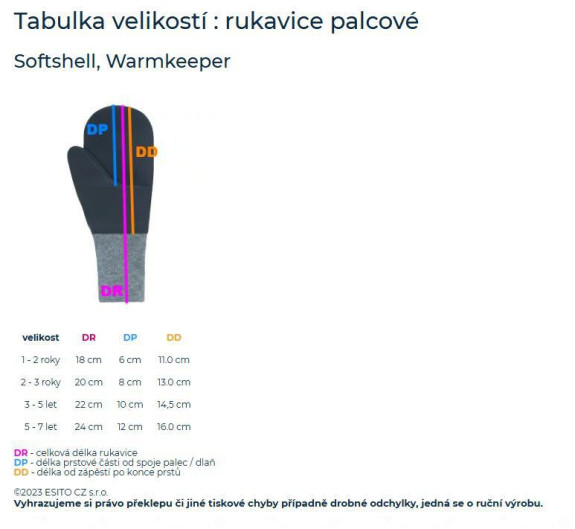 Palcové rukavice zateplené Warmkeeper Zoe Teal modrá Esito