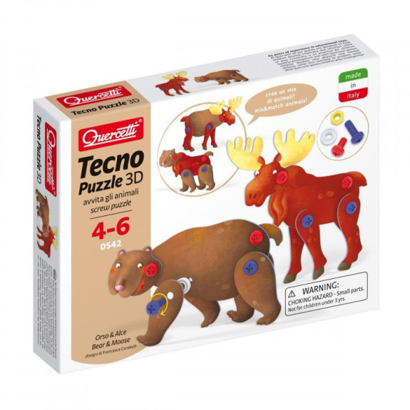 Tecno Puzzle 3D Medveď a los Quercetti