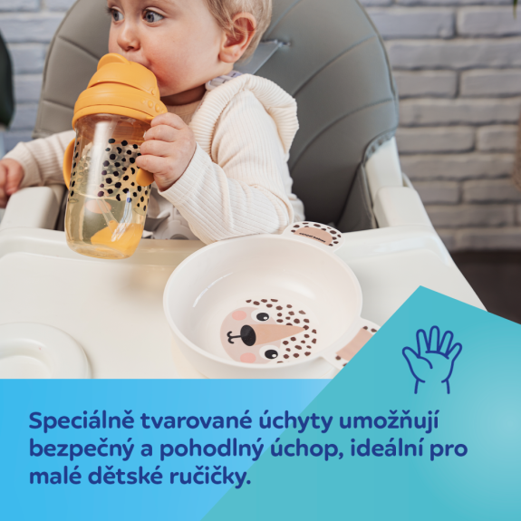 Miska s ušami a prísavkou BabiesBoo 400 ml béžová Canpol babies