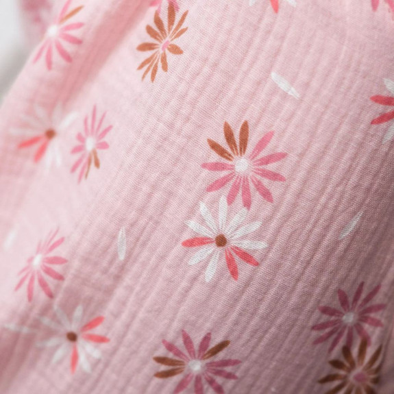 Dievčenské mušelínové šaty Flower pink Esito