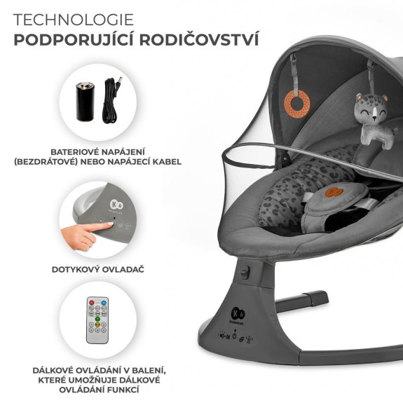 Lehátko hojdacia s melódiou 2 v 1 Lumi, do 9 kg, Premium Kinderkraft