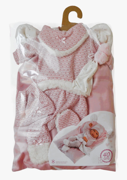 Obleček pre bábiku bábätko New Born veľkosti 40-42 cm s doplnkami Llorens