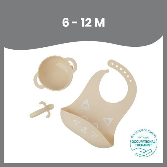 Silikónová miska s prísavkou, lyžičkou a podbradníkom First´isy kit