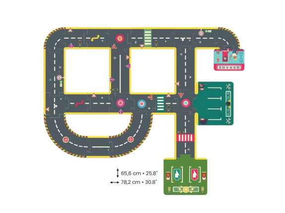 Gigant puzzle Závodná dráha Crazy Motors 26 ks Djeco