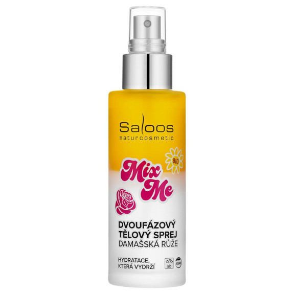 Dvojfázový telový sprej Damašská ruža 100 ml Saloos