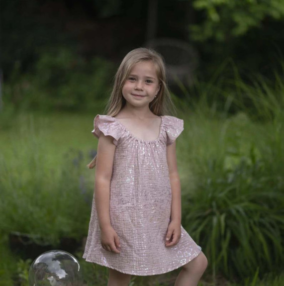 Dievčenské mušelínové šaty Shiny heart Esito