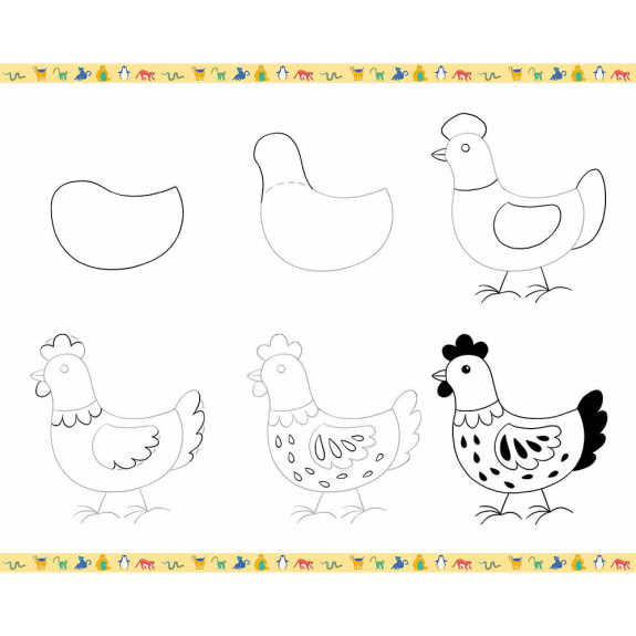 Kreatívna sada Kreslenie krok za krokom Zvieratá Janod Step by step