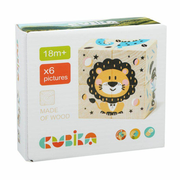 Veselé zvieratká - 4 skladacie obrázkové kocky Cubika