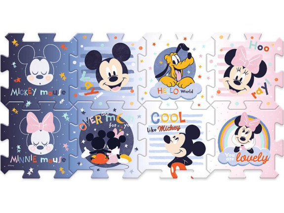 Penové puzzle Mickey Mouse 32 x 32 x 1 cm 8 ks