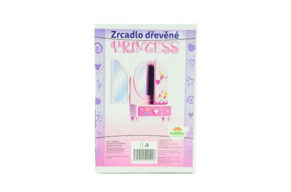 Zrkadlo drevené trojdielne s toaletným stolíkom