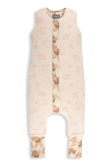 Celoročný spací vak s nohavicami Vintage Animals Sleepee Almond/Cream