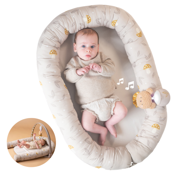 Hniezdo pre bábätko s hrazdou Little Explorer Taf Toys