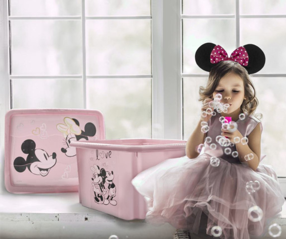 Úložný box s vekom "Minnie", Ružová 45 l