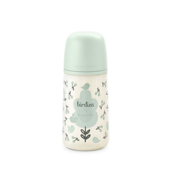 Dojčenská fľaša 270 ml fyziologická M Birdies Suavinex