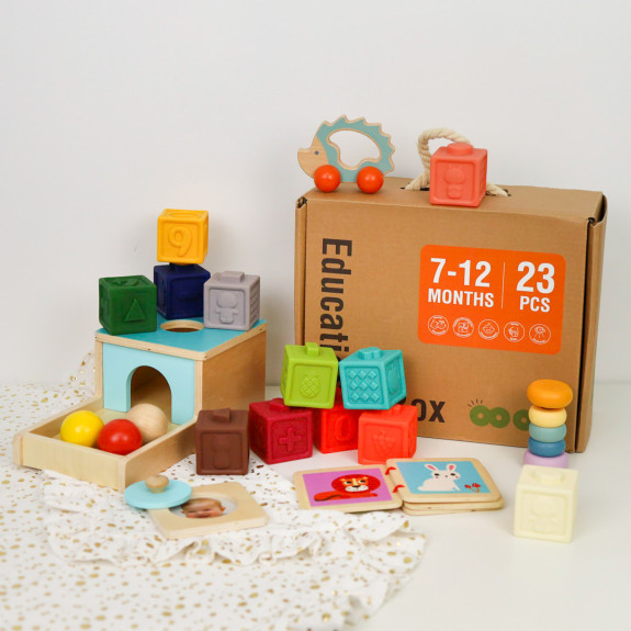 Edukačný box Mini 7–12 mesiacov 6 ks