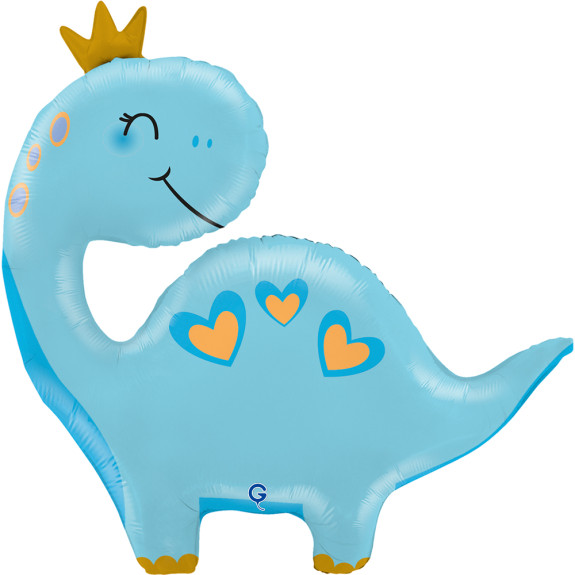 Dinosaur modrý 28"/71 cm fóliový balónik nafukovací