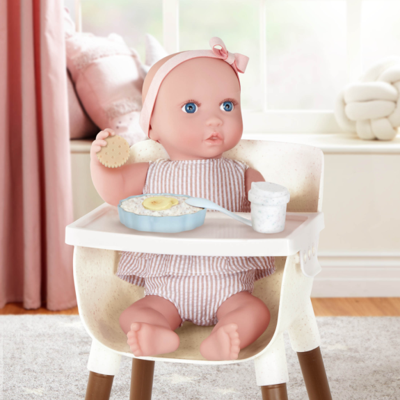 Stolička jedálenská pre bábiky s doplnkami LullaBaby